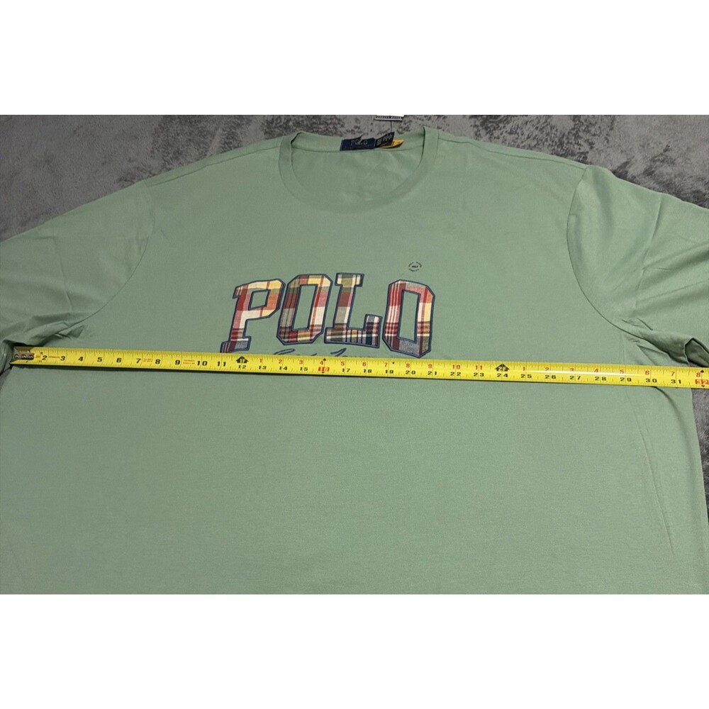 4XLT Polo Ralph Lauren Madras Logo Tee Plaid Green - Picture 9 of 9